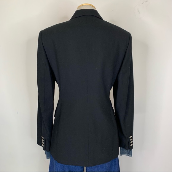 Lauren Ralph Lauren size 4 black wool vintage double breasted embroidered blazer - Picture 3 of 16